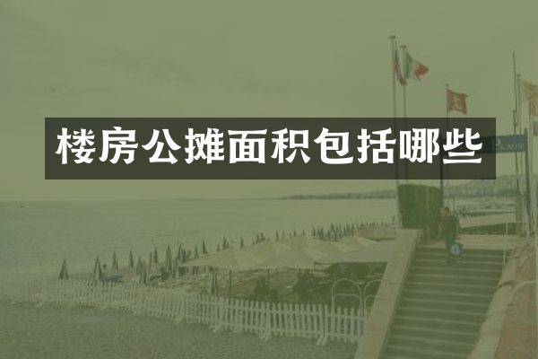 楼房公摊面积包括哪些