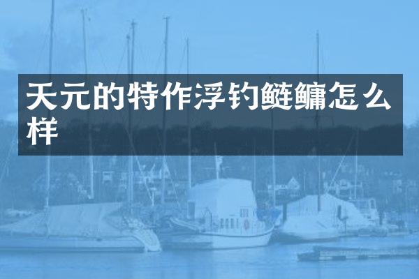 天元的特作浮钓鲢鳙怎么样