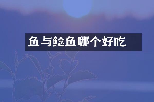 鮰鱼与鲶鱼哪个好吃