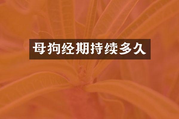 母狗经期持续多久