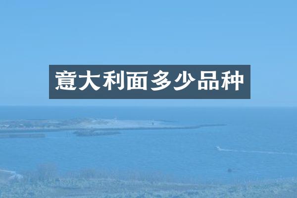 意大利面多少品种