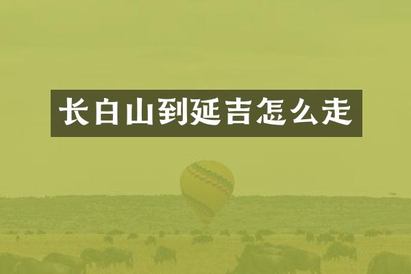 长白山到延吉怎么走