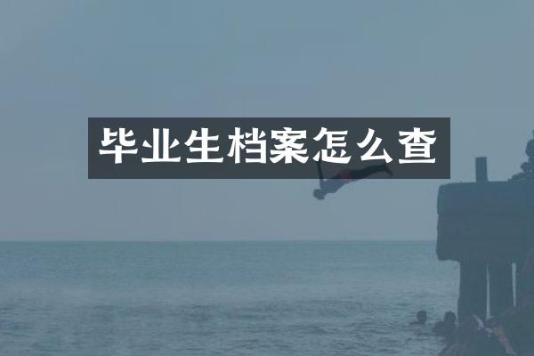 毕业生档案怎么查