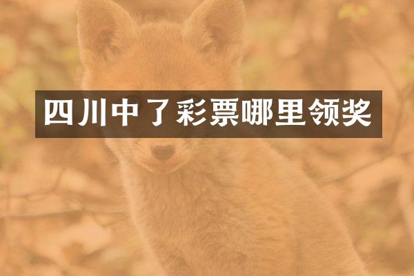 四川中了彩票哪里领奖