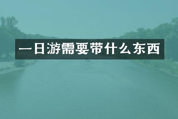 一日游需要带什么东西