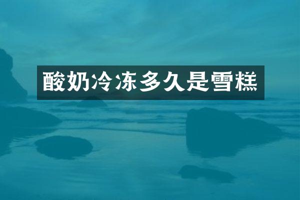 酸奶冷冻多久是雪糕