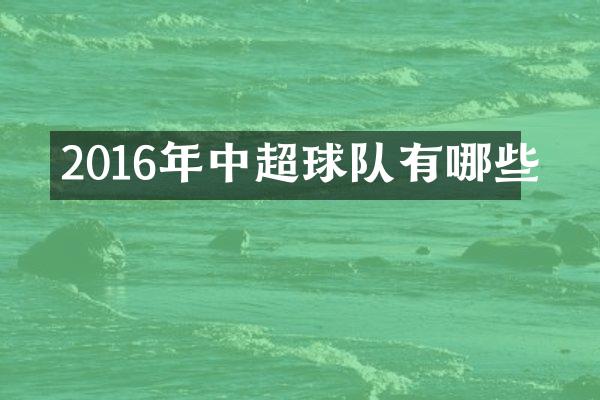 2016年中超球队有哪些