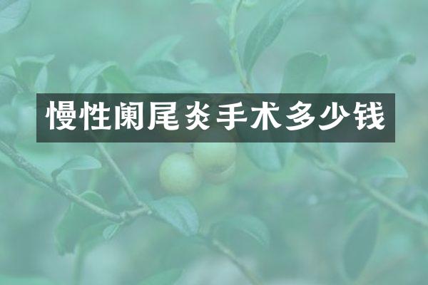 慢性阑尾炎手术多少钱