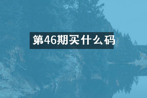 第46期买什么码