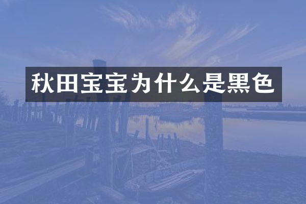 秋田宝宝为什么是黑色
