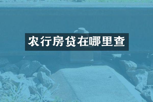 农行房贷在哪里查