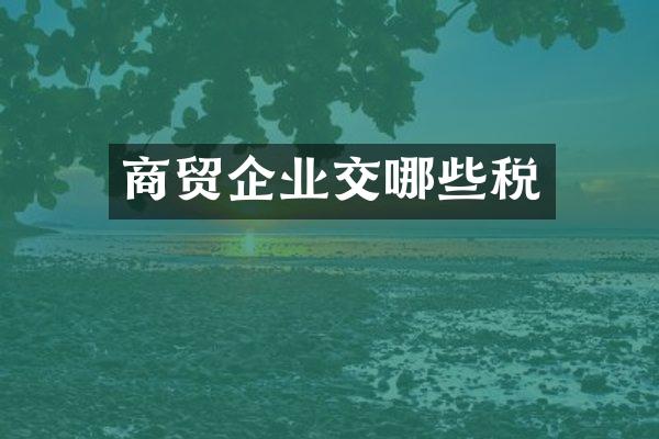 商贸企业交哪些税