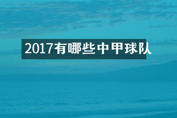 2017有哪些中甲球队