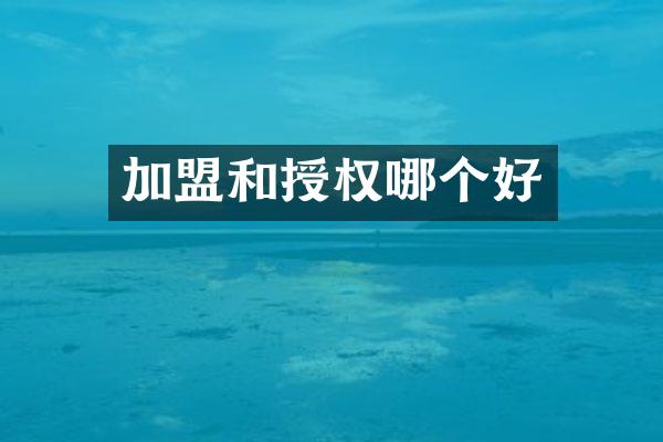 加盟和授权哪个好