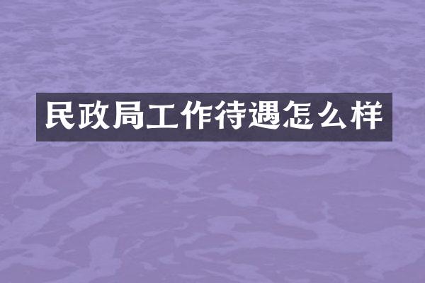 民政局工作待遇怎么样