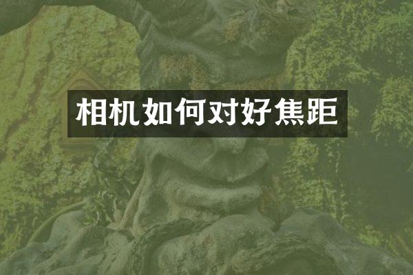 相机如何对好焦距