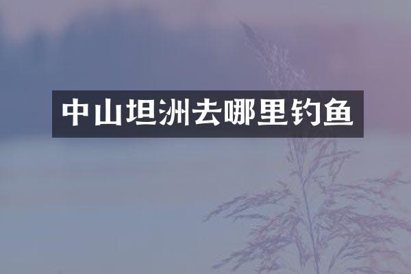 中山坦洲去哪里钓鱼