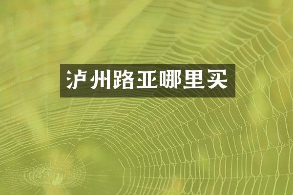 泸州路亚哪里买