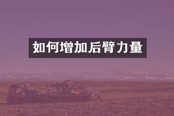 如何增加后臂力量