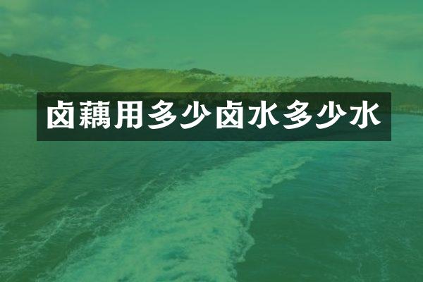 卤藕用多少卤水多少水