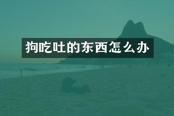 狗吃吐的东西怎么办