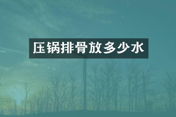 压锅排骨放多少水