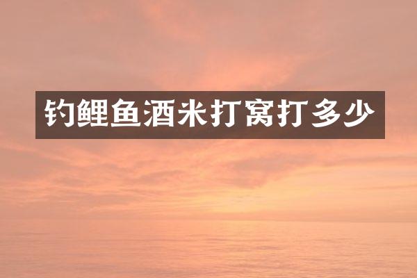 钓鲤鱼酒米打窝打多少
