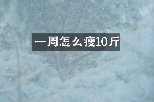一周怎么瘦10斤