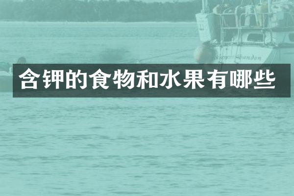 含钾的食物和水果有哪些