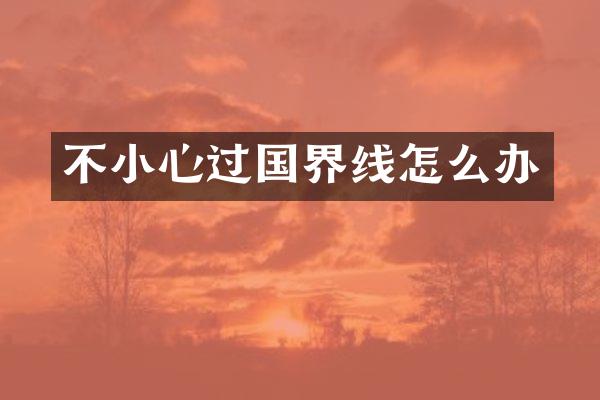 不小心过国界线怎么办