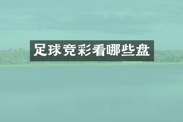 足球竞彩看哪些盘