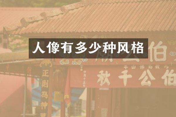 人像有多少种风格
