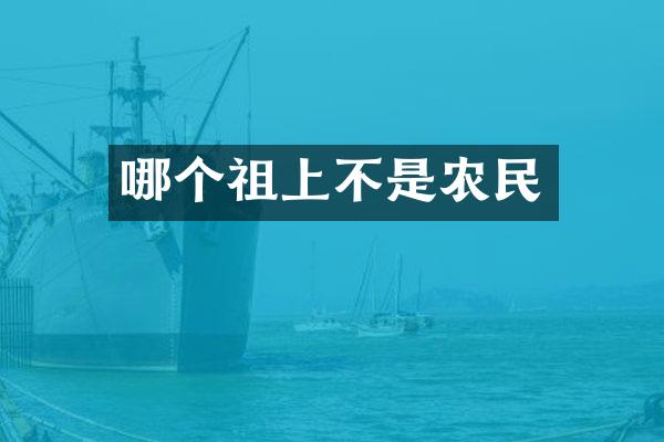 哪个祖上不是农民