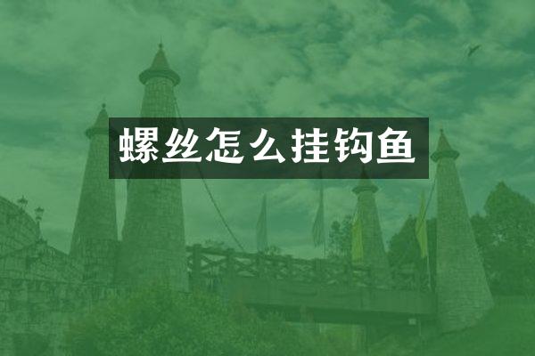 螺丝怎么挂钩鱼
