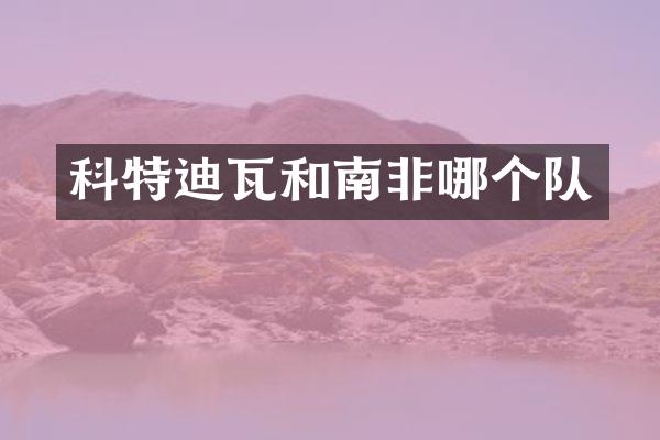 科特迪瓦和南非哪个队