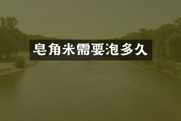 皂角米需要泡多久