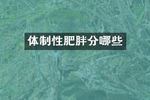 体制性肥胖分哪些