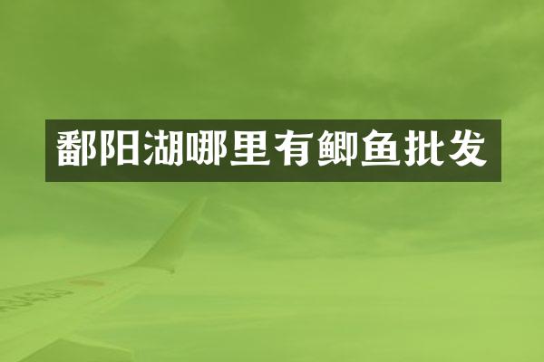 鄱阳湖哪里有鲫鱼批发