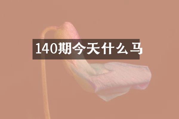 140期今天什么马