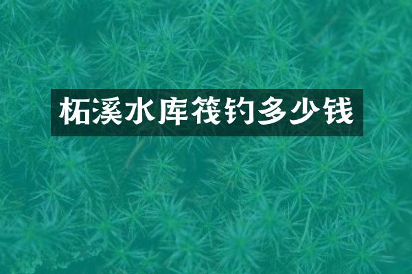 柘溪水库筏钓多少钱