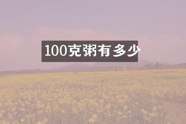 100克粥有多少