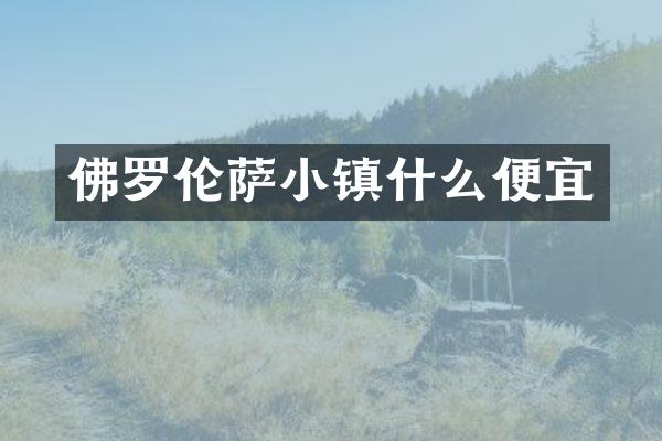 佛罗伦萨小镇什么便宜