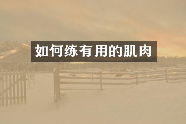 如何练有用的肌肉