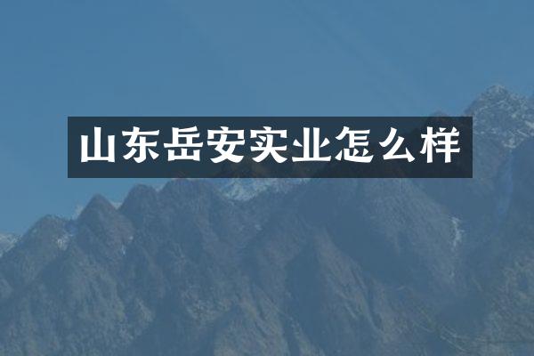 山东岳安实业怎么样