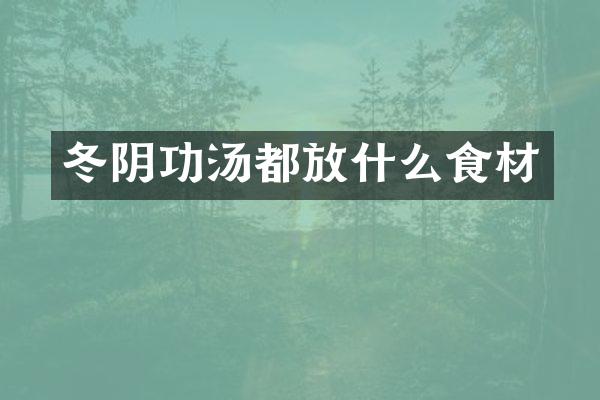 冬阴功汤都放什么食材