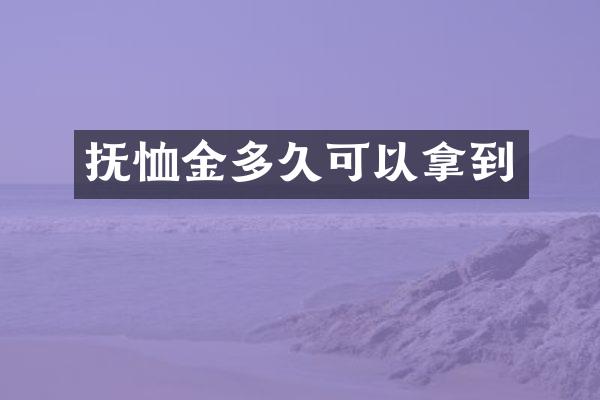 抚恤金多久可以拿到