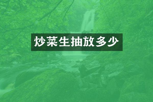 炒菜生抽放多少
