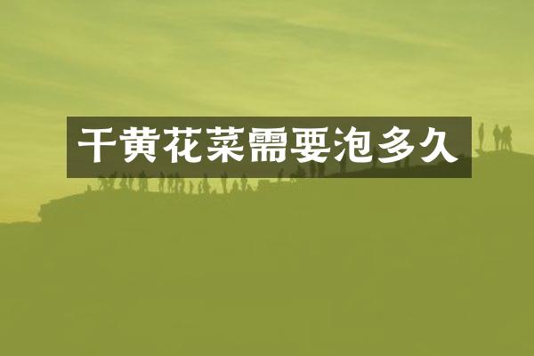 干黄花菜需要泡多久