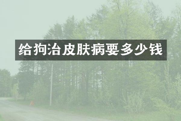 给狗治皮肤病要多少钱