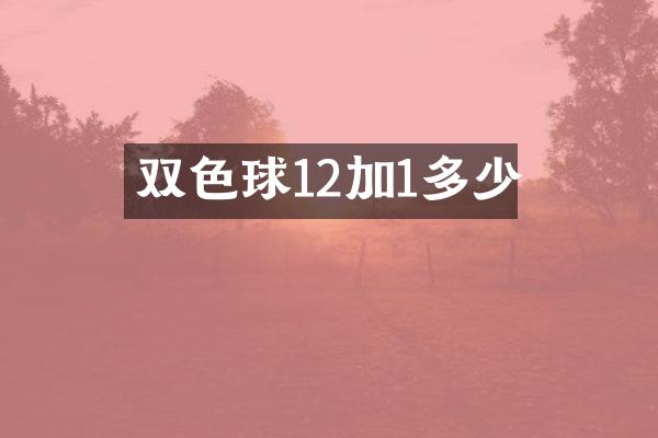 双色球12加1多少